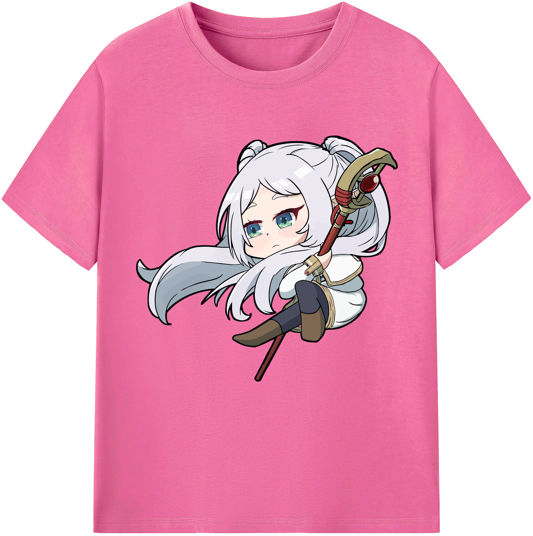 （画像用） 葬送のフリーレン Frieren レディースカジュアルプリントTシャツ（綿100％）